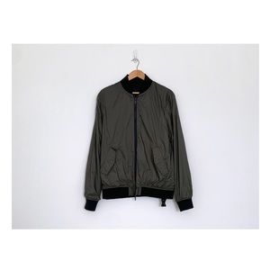 Armani Exchange olive green and black reversible packable bomber